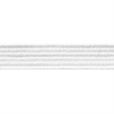 Резиновые нити с текстильным покрытием, шир. 6 мм ( упак.55 м/уп), цв.-белый - купить в Нижнекамске. Цена: 210.75 руб.