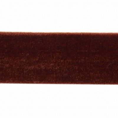 Лента бархатная нейлон, шир.25 мм, (упак. 45,7м), цв.120-шоколад - купить в Нижнекамске. Цена: 981.09 руб.