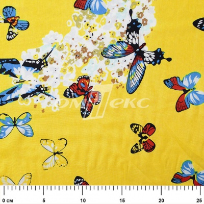 Плательная ткань "Софи" 7.2, 75 гр/м2, шир.150 см, принт бабочки - купить в Нижнекамске. Цена 241.49 руб.
