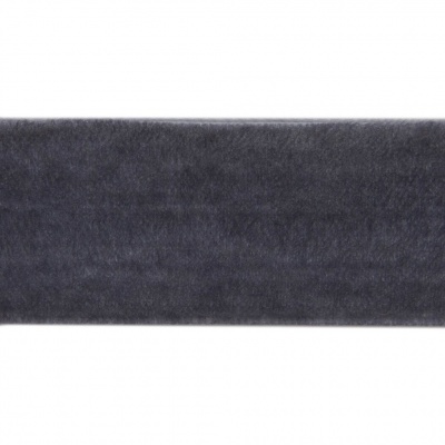 Лента бархатная нейлон, шир.25 мм, (упак. 45,7м), цв.189-т.серый - купить в Нижнекамске. Цена: 981.09 руб.