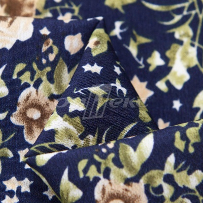 Плательная ткань "Фламенко" 1.1, 80 гр/м2, шир.150 см, принт растительный - купить в Нижнекамске. Цена 241.49 руб.