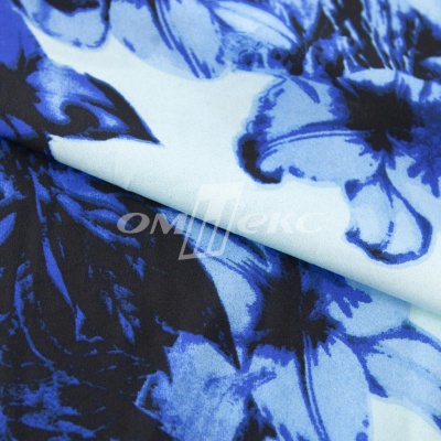 Плательная ткань "Фламенко" 19.1, 80 гр/м2, шир.150 см, принт растительный - купить в Нижнекамске. Цена 241.49 руб.