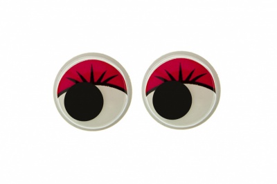 Глазки для игрушек, круглые, с бегающими зрачками, 12 мм/упак.50+/-2 шт, цв. -красный - купить в Нижнекамске. Цена: 95.04 руб.
