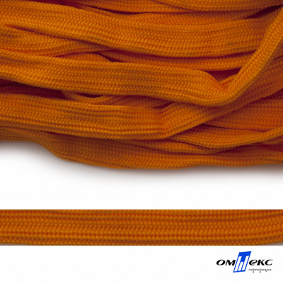 Шнур плетеный (плоский) d-12 мм, (уп.90+/-1м), 100% полиэстер, цв.267 - оранжевый - купить в Нижнекамске. Цена: 8.62 руб.