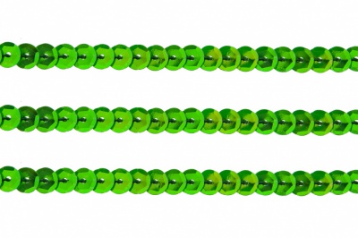 Пайетки "ОмТекс" на нитях, CREAM, 6 мм С / упак.73+/-1м, цв. 94 - зеленый - купить в Нижнекамске. Цена: 297.48 руб.