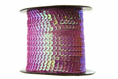 Пайетки "ОмТекс" на нитях, CREAM, 6 мм С / упак.73+/-1м, цв. 89 - розовый - купить в Нижнекамске. Цена: 468.37 руб.