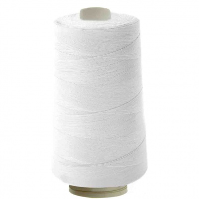 Швейные нитки (армированные) 28S/2, нам. 2 500 м, цвет белый - купить в Нижнекамске. Цена: 148.95 руб.