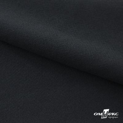 Трикотажное полотно "Капри" 100% полиэстр, 152см, 320 г/м2, чёрный, м - купить в Нижнекамске. Цена 374 руб.