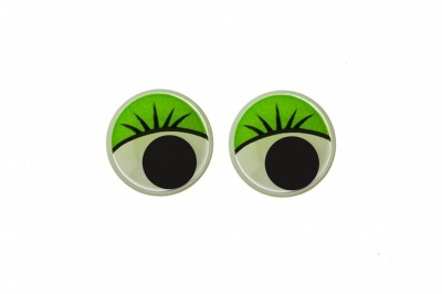 Глазки для игрушек, круглые, с бегающими зрачками, 10 мм/упак.50+/-2 шт, цв. -зеленый - купить в Нижнекамске. Цена: 71.20 руб.