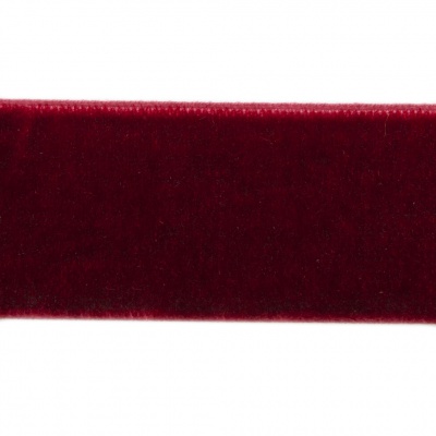 Лента бархатная нейлон, шир.25 мм, (упак. 45,7м), цв.240-бордо - купить в Нижнекамске. Цена: 800.84 руб.