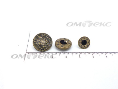 Кнопки металл 15 мм альфа антик с рис.№3  - купить в Нижнекамске. Цена: 2.90 руб.