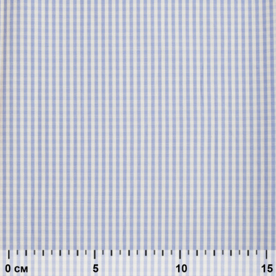 Ткань сорочечная Клетка Виши, 115 г/м2, 58% пэ,42% хл, шир.150 см, цв.2-голубой, (арт.111) - купить в Нижнекамске. Цена 306.69 руб.