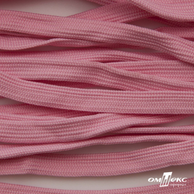 Шнур плетеный (плоский) d-12 мм, (уп.90+/-1м), 100% полиэстер, цв.256 - розовый - купить в Нижнекамске. Цена: 8.62 руб.