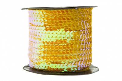 Пайетки "ОмТекс" на нитях, CREAM, 6 мм С / упак.73+/-1м, цв. 92 - золото - купить в Нижнекамске. Цена: 484.77 руб.