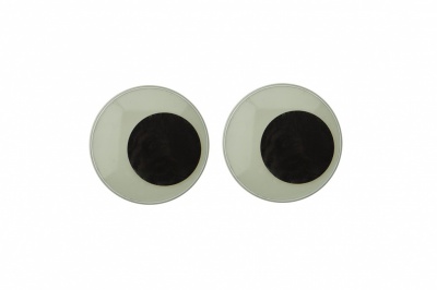Глазки для игрушек, круглые, с бегающими зрачками, 24 мм/упак.50+/-2 шт, цв. -черно-белые - купить в Нижнекамске. Цена: 60.32 руб.