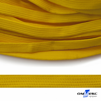 Шнур плетеный (плоский) d-12 мм, (уп.90+/-1м), 100% полиэстер, цв.269 - жёлтый - купить в Нижнекамске. Цена: 8.62 руб.