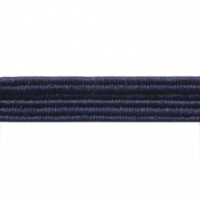 Резиновые нити с текстильным покрытием, шир. 6 мм ( упак.30 м/уп), цв.- 117-т.синий - купить в Нижнекамске. Цена: 152.05 руб.