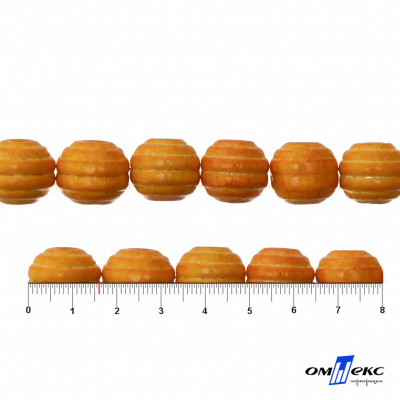 0309-Бусины деревянные "ОмТекс", 16 мм, упак.50+/-3шт, цв.003-оранжевый - купить в Нижнекамске. Цена: 62.22 руб.