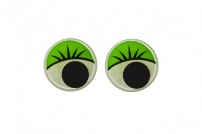 Глазки для игрушек, круглые, с бегающими зрачками, 12 мм/упак.50+/-2 шт, цв. -зеленый - купить в Нижнекамске. Цена: 95.04 руб.