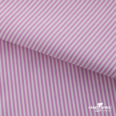 Ткань сорочечная Полоска Кенди, 115 г/м2, 58% пэ,42% хл, шир.150 см, цв.1-розовый, (арт.110) - купить в Нижнекамске. Цена 309.82 руб.