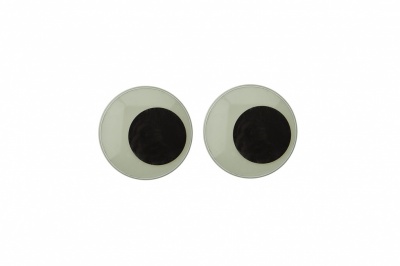 Глазки для игрушек, круглые, с бегающими зрачками, 15 мм/упак.50+/-2 шт, цв. -черно-белые - купить в Нижнекамске. Цена: 46.92 руб.