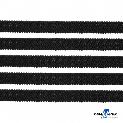Лента эластичная вязанная (резинка) 4 мм (200+/-1 м) 400 гр/м2 черная бобина "ОМТЕКС" - купить в Нижнекамске. Цена: 1.78 руб.