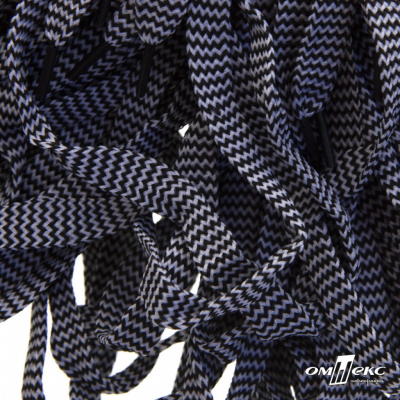 Шнурки #107-07, плоские 130 см, двухцветные цв.серый/чёрный - купить в Нижнекамске. Цена: 23.03 руб.