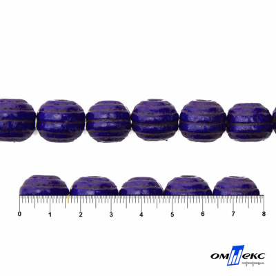 0309-Бусины деревянные "ОмТекс", 16 мм, упак.50+/-3шт, цв.018-фиолет - купить в Нижнекамске. Цена: 62.22 руб.