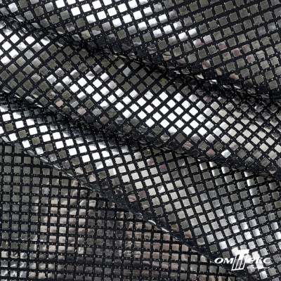 Трикотажное полотно голограмма, шир.140 см, #603 -черный/серебро - купить в Нижнекамске. Цена 771.75 руб.