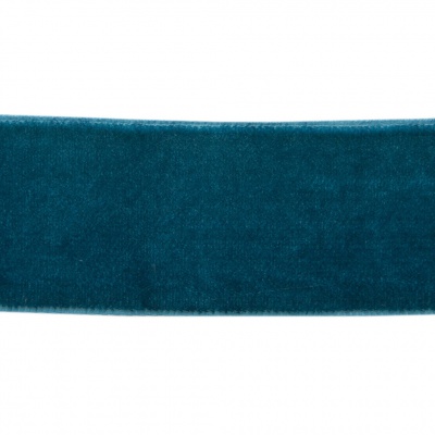 Лента бархатная нейлон, шир.25 мм, (упак. 45,7м), цв.65-изумруд - купить в Нижнекамске. Цена: 981.09 руб.