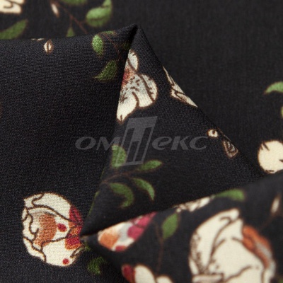 Плательная ткань "Фламенко" 3.1, 80 гр/м2, шир.150 см, принт растительный - купить в Нижнекамске. Цена 239.03 руб.