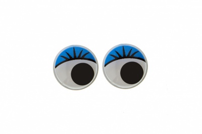 Глазки для игрушек, круглые, с бегающими зрачками, 8 мм/упак.50+/-2 шт, цв. -синий - купить в Нижнекамске. Цена: 59.05 руб.