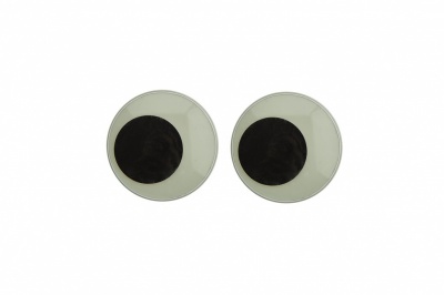 Глазки для игрушек, круглые, с бегающими зрачками, 18 мм/упак.50+/-2 шт, цв. -черно-белые - купить в Нижнекамске. Цена: 41.81 руб.