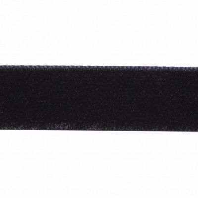 Лента бархатная нейлон, шир.12 мм, (упак. 45,7м), цв.03-черный - купить в Нижнекамске. Цена: 448.27 руб.