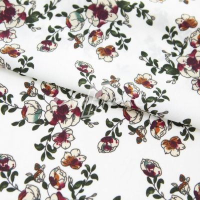 Плательная ткань "Фламенко" 23.1, 80 гр/м2, шир.150 см, принт растительный - купить в Нижнекамске. Цена 264.56 руб.