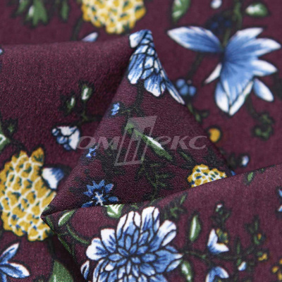 Плательная ткань "Фламенко" 4.1, 80 гр/м2, шир.150 см, принт растительный - купить в Нижнекамске. Цена 259.21 руб.