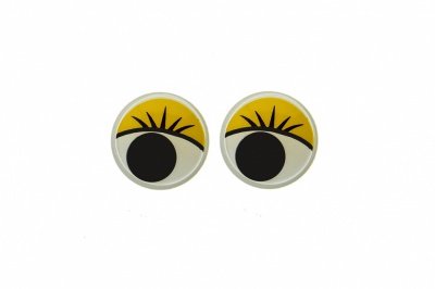 Глазки для игрушек, круглые, с бегающими зрачками, 8 мм/упак.50+/-2 шт, цв. -желтый - купить в Нижнекамске. Цена: 59.05 руб.