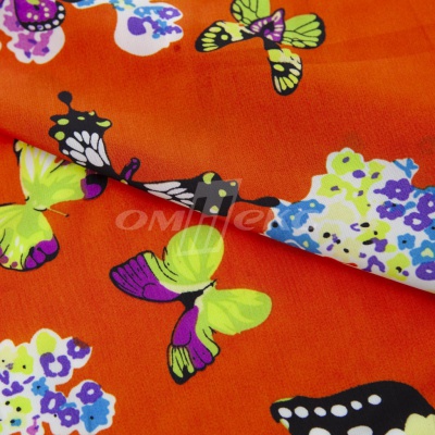 Плательная ткань "Софи" 7.1, 75 гр/м2, шир.150 см, принт бабочки - купить в Нижнекамске. Цена 241.49 руб.