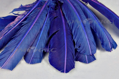 Декоративный Пучок из перьев, перо 23см/синий - купить в Нижнекамске. Цена: 12.34 руб.